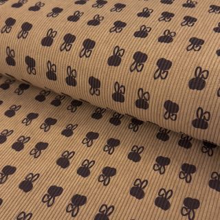 Rebrasto žamet STRETCH Small bunny design C