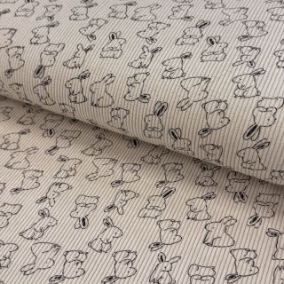 Rebrasto žamet STRETCH Small bunny design A
