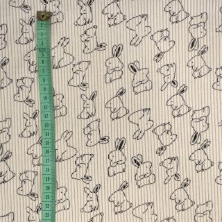 Rebrasto žamet STRETCH Small bunny design A