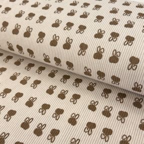 Rebrasto žamet STRETCH Small bunny design D