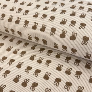 Rebrasto žamet STRETCH Small bunny design D