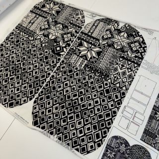 Pletene trenirko blago Winter knit PANEL SET FOR ADULTS digital print