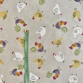 Dekorativna tkanina Linenlook Rooster And Chick