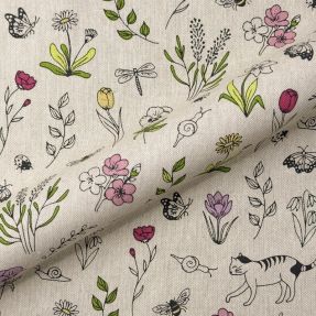 Dekorativna tkanina Linenlook Spring Doodle Time