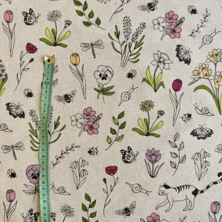 Dekorativna tkanina Linenlook Spring Doodle Time