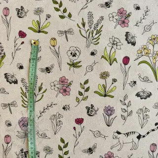 Dekorativno blago Linenlook Spring Doodle Time