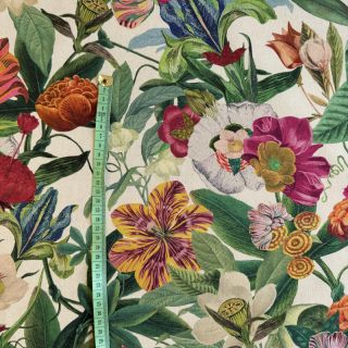 Dekorativna tkanina premium Linenlook Flashy Floral Party digital print