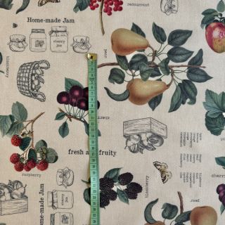 Dekorativna tkanina premium Linenlook Redfruit Jam Recipe digital print
