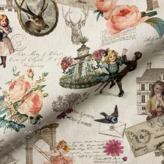 Dekorativno blago premium Linenlook Poetry Romantic Scene digital print