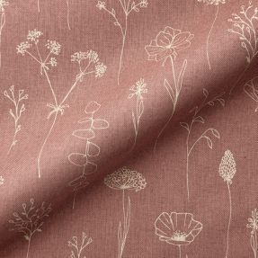 Dekorativno blago Linenlook Fine Fragile Flower old rose