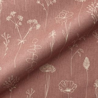Dekorativna tkanina Linenlook Fine Fragile Flower old rose