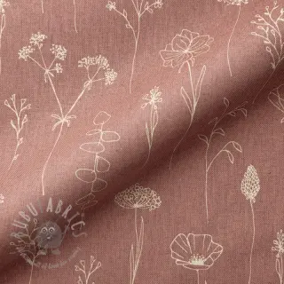 Dekorativno blago Linenlook Fine Fragile Flower old rose