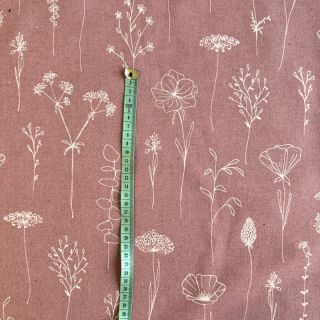 Dekorativno blago Linenlook Fine Fragile Flower old rose