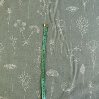 Dekorativna tkanina Linenlook Fine Fragile Flower old green