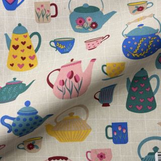 Dekorativna tkanina premium Happy Teapot Party