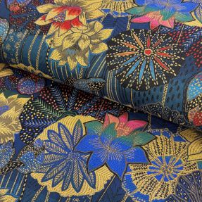 Dekorativna tkanina jacquard Opium allover bleu