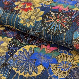 Dekorativna tkanina jacquard Opium allover bleu