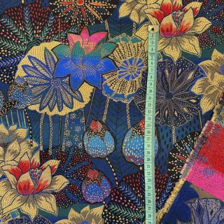 Dekorativna tkanina jacquard Opium allover bleu
