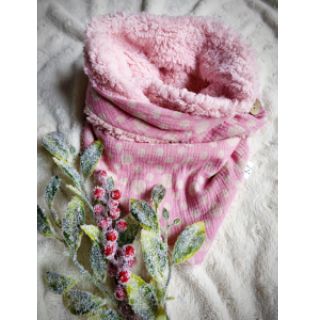 Dvojna gaza/muslin JACQUARD Dots pink