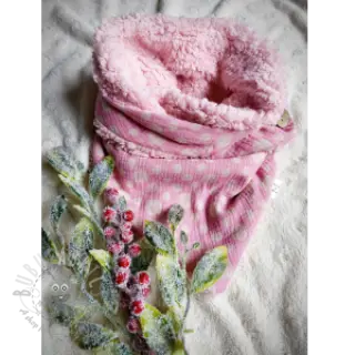 Dvojna gaza/muslin JACQUARD Dots pink
