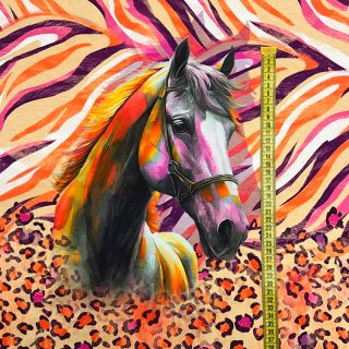 Pletene tkanine Fancy Horses PANEL digital print