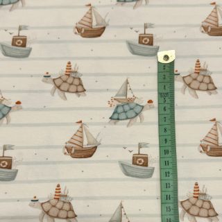 Pletene tkanine Ship Ahoi digital print