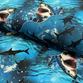 Pletene tkanine Great white digital print
