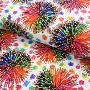 Pletene tkanine Pencil explosion circles digital print