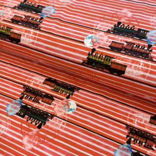 Pletene tkanine Sky Train in line digital print