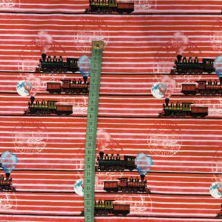 Pletene tkanine Sky Train in line digital print