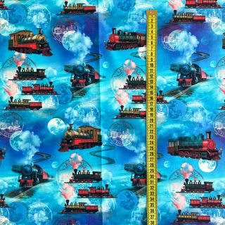 Pletene tkanine Sky Train PANEL digital print