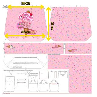 Dekorativna tkanina KIDS BAG Pink dinner panel