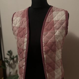 Viskóza s ľanom YARN DYED CHECK old rose