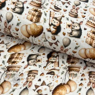Dvojna gaza/muslin Cuties design D digital print