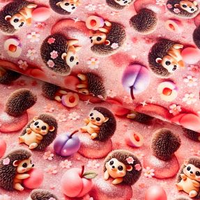 Pletenina Glittery hedgehog design B digital print