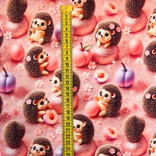 Pletenina Glittery hedgehog design B digital print
