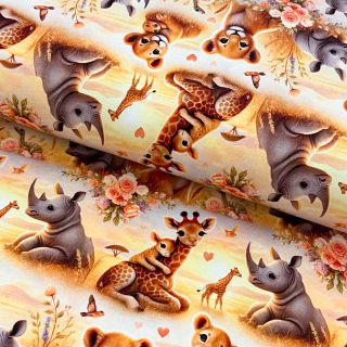 Pletenina Safari friends design C digital print