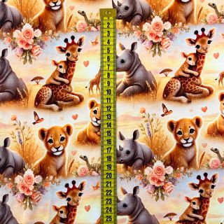 Pletenina Safari friends design C digital print