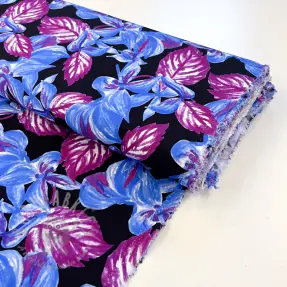 Viskoza RADIANCE Anabella leaves black digital print