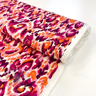 Viskoza STRETCH Ikat fuchsia
