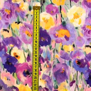 Viskoza SATIN Lavender flowers digital print