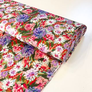 Viskoza SATIN Old fashion flowers digital print