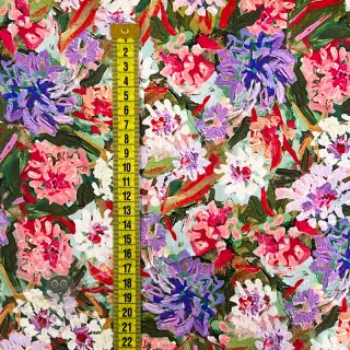 Viskoza SATIN Old fashion flowers digital print