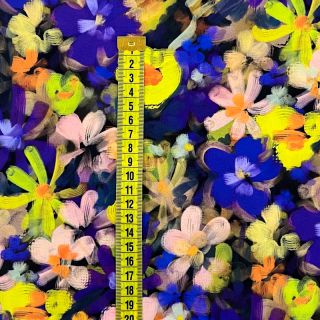 Viskoza RADIANCE Cornelia flowers purple digital print