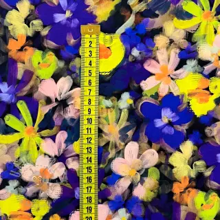 Viskoza RADIANCE Cornelia flowers purple digital print