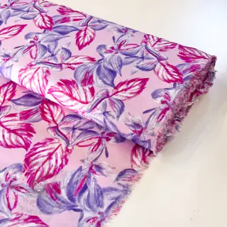 Viskoza RADIANCE Anabella leaves pink digital print