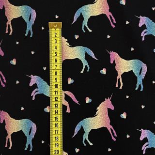 Úplet Unicorns parade black digital print