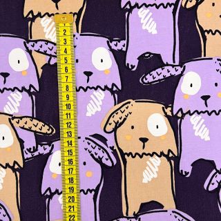 Pletenina Funny dogs dark purple