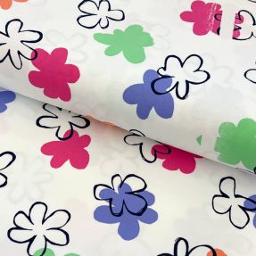 Pletenina Flower prints white