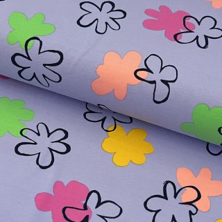 Pletenina Flower prints purple